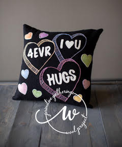 Candy Hearts Pillow DOWNLOAD Primitive Gatherings Quilt Shop